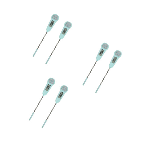 6Pièces Thermomètres Digitaux Pour Aliments Vert ABS Acier Inoxydable