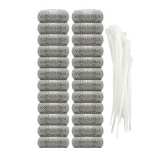 36Pcs Metal Mesh Washer Hose Lint Catchers with Cable Ties Silver