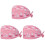 3Pcs Pink Nurse Hat Cotton Adjustable Strap Working Cap 1