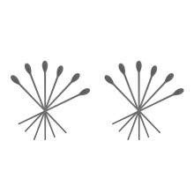 6Pairs Double Ended Silicone Spoon Chopsticks Set Black Heat Resistant