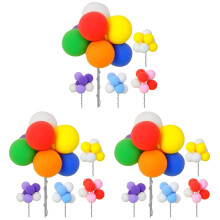 15Pcs Balloon Cluster Cake Picks Assorted Colors for Birthday Wedding