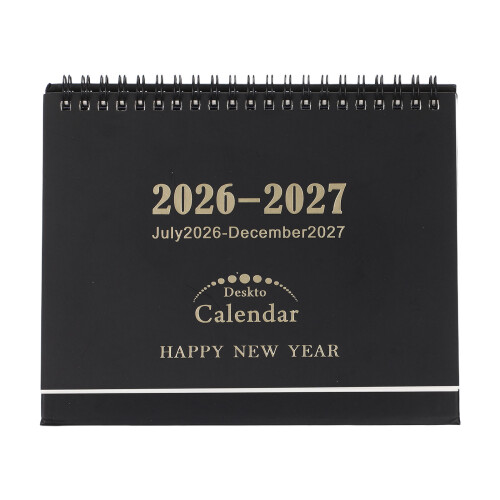 18Mcalendrier 2026-2027 Noir Double Spirale