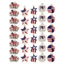 50Pcs Mini American Flag Charms for Party Supplies DIY Jewelry Craft