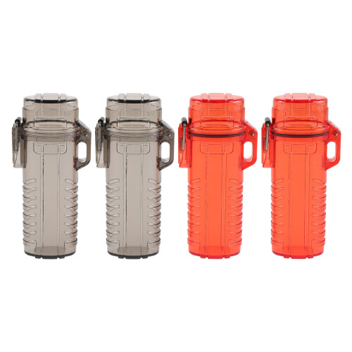 4Pcs Weatherproof Plastic Lighter Storage Case Lightweight Outdoor Use