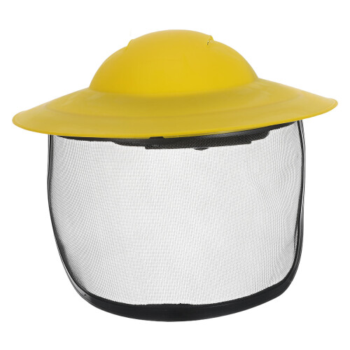 Yellow Breathable Mesh Face Shield for Gardening and Cutting Work