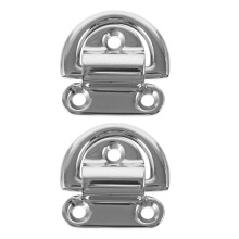 2Pcs Folding Heavy Duty Stainless Steel D-Ring Tie Downs for Trailers