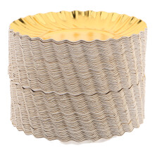 100Pcs Gold Paper Party Plates Round Dessert Boards for Birthdays