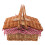 Red Rustic Willow Picnic Basket with Handle and Removable Liner 1