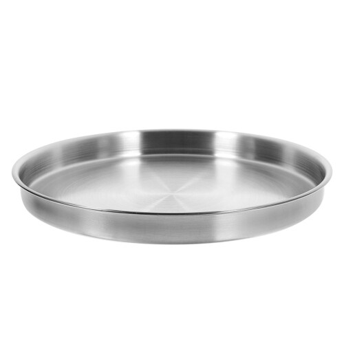 Silver Stainless Steel Round Tray for Restaurant Use