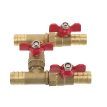 Durable Golden Copper 4 Way Manual Car Heater Core Bypass Valve