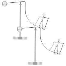 2Pcs Home Office Desk Silver Alloy Balance Toy with Perpetual Motion