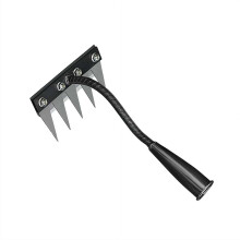 Heavy Duty Garden Hoe Long Handle Weeding Tool, Carbon Steel 5 Teeth Rake for Loosening Soil and Digging