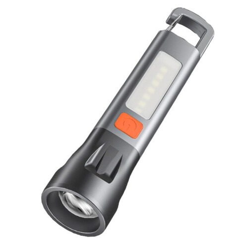 USB Rechargeable Flashlight Ultra Bright LED Torch with  Multi-Mode Hook for Camping Hiking Fishing