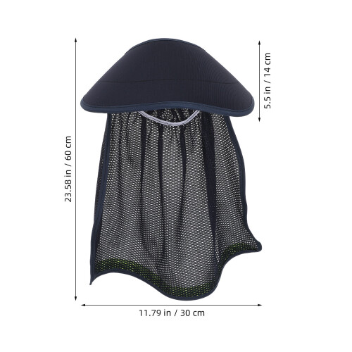 Navy Hard Hat Brim Sunshade with Mesh Visor and Reflective Strips 1