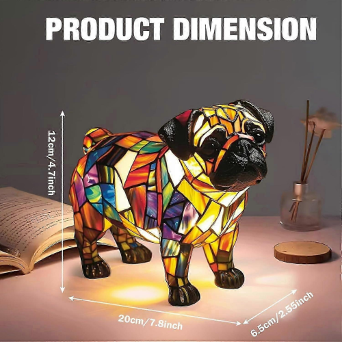 Φωτάκια Pug, Ρητίνη, Σειρά Pug, Καλλιτεχνικά Νυχτερινά Φώτα, Χαριτωμένα Φώτα LED DQW 1