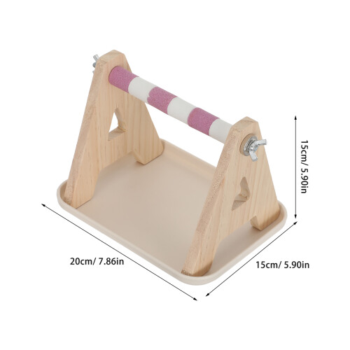 Perchoir Pied Bois Coloré Pour Perroquet Avec Plateau 1