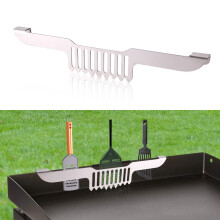 Stainless Steel Griddle Accessories Grease Guard with Adjustable Spatula Holder for Blackstone Grill