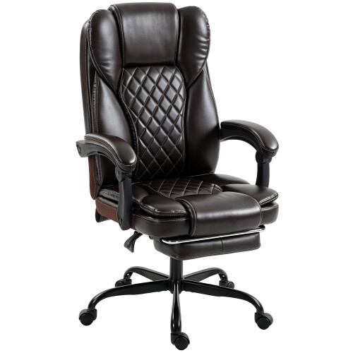 Homcom HOMCOM Home Office Chair Reclining Function High Back, Brown 1