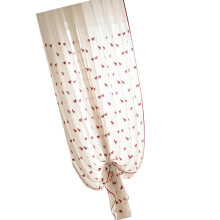 Joli rideau transparent brodé de cheval rouge-132 cm x 213 cm