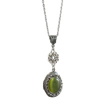 Collier pendentif en cristal fantaisiste victorien 0val,-7