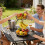 Double Level Wood Base Fruit Basket With Banana Hook Durable 6
