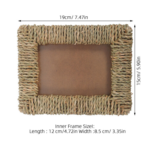 Rustic Brown Woven Photo Frame Boho Family Portrait Display 1