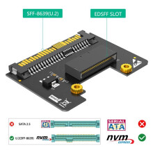 4X U.2 SFF-8639 to NVMe Ruler 1U GEN-Z EDSFF Short SSD E1.S Carrier Adapter