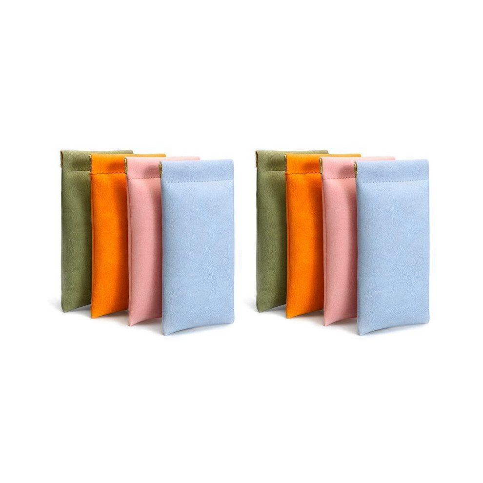 Glasses Case 8 Pack, Eyeglasses Case for Women Men, PU Soft Glasses Sunglasses Case Portable