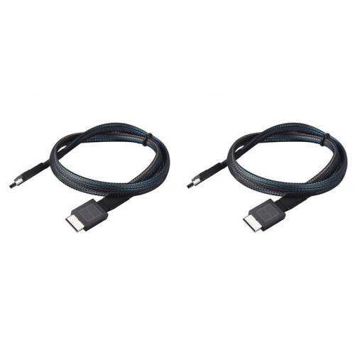 2X PCIE4.0  SAS Cable 24Gbps Oculink Data Extension Cable SFF-8611 to SFF-8611 Server Data Transfer  (1m)
