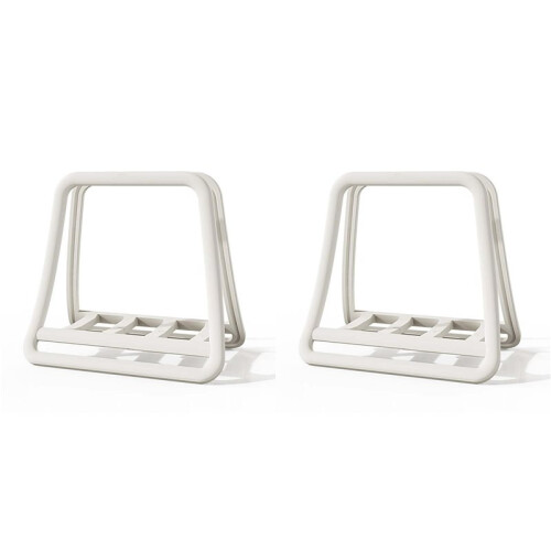 2X Adjustable Vertical Laptop Stand - Notebook & Tablet Holder Vertical Storage Rack White