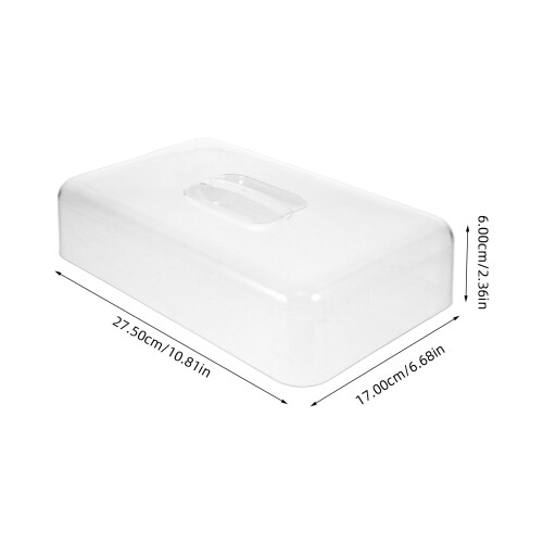 2Pcs Transparent Acrylic Food Dome Rectangular Cake Stand Cover 1