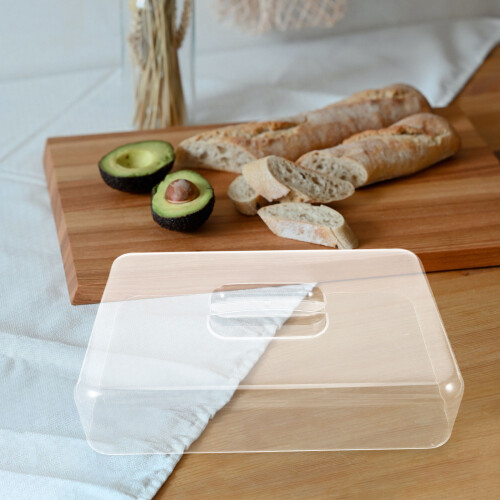2Pcs Transparent Acrylic Food Dome Rectangular Cake Stand Cover 2