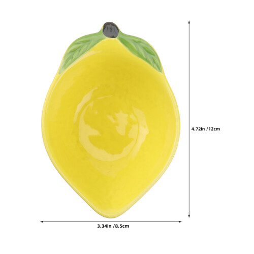 4Pcs Ceramic Lemon Shape Fruit Bowls Multipurpose Serving Plates 1