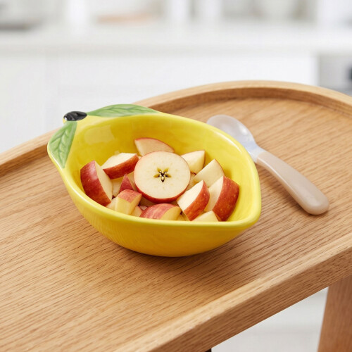 4Pcs Ceramic Lemon Shape Fruit Bowls Multipurpose Serving Plates 2