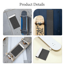 2Pcs Black PVC Skateboard Grip Tape Strips High Traction Non Slip Deck