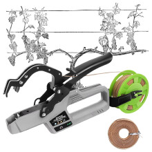 Electric Plant Tying Machine with SK5 Blade, One‑Second Binding, Rechargeable Tie Tool Kit with 2 Rolls