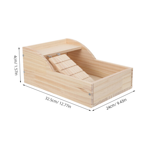 1Plateforme Sable Bois Naturel Hamster Avec Échelle Kaki 1