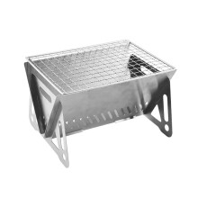 Portable Charcoal Grill Stainless Steel Mini BBQ Grill with Detachable Compact Design for Camping