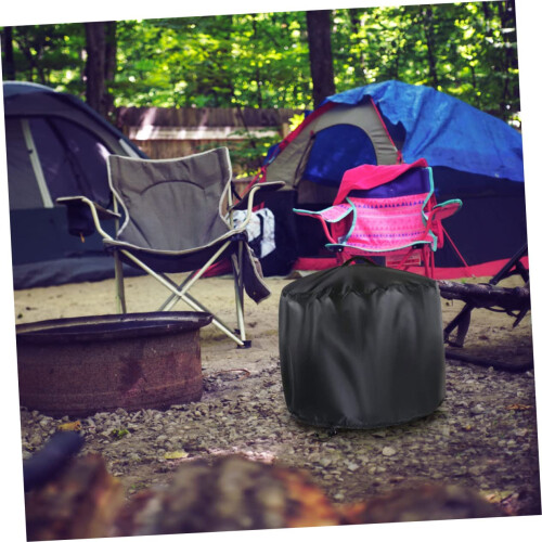 Round Fire Pit Cover Heavy Duty Waterproof Outdoor Protector with Drawstring UV Resistant 1