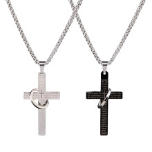 Christliche Glaubenskreuz-Halskette, inspirierender Bibelvers, Jesuskreuz, religiöser Schmuck mit verstellbarer Kette, Karabinerverschluss aus
