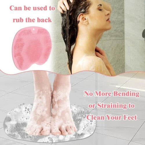 Pack Exfoliating Shower Mat for Back, Wall Mounted Exfoliating Bath Mat, Sliding Suction Cups, Body Brush 2