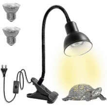 Dual Spectrum Heat Lamp for Turtle Tank with Secure Rotating Fixture