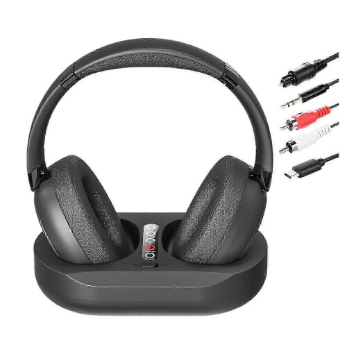 Wireless TV Headphones for Elderly with Transmitter Base and Dual Charging