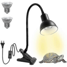 Basking Heat Lamp for Reptile Enclosure, 360 Adjustable Clip with UVA UVB Bulbs