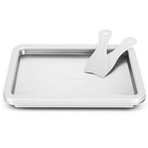 Eisrollen  Formplatte mit 2 Spateln für gefrorene Joghurt  Desserts