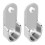 Oval Wardrobe Hanging Rail Rod End Bracket Support Silver Tone Pair 1