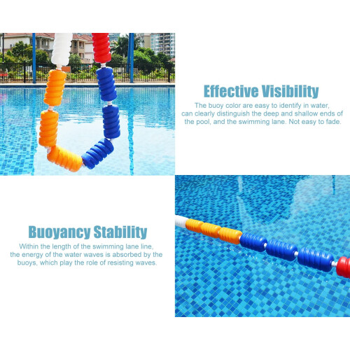 Floating Pool Divider Rope 5m Durable Nylon Construction with Hooks for Swimming Pool Safety 2