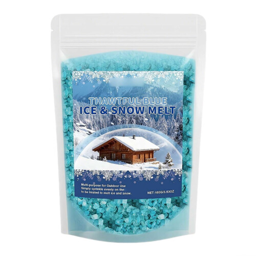 Ice Melt 100g Deicer for Sidewalks and Driveways, Compact Snow Melter with Consistent Performance (1pcs)