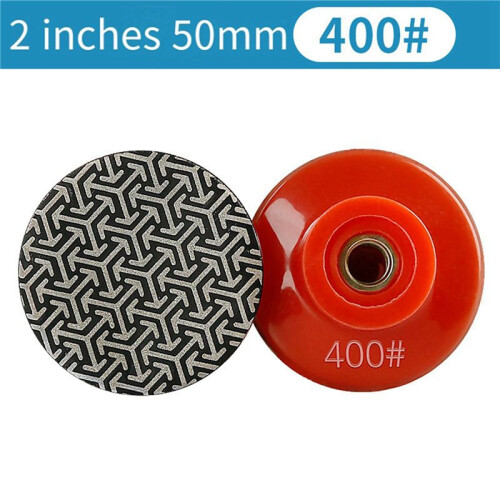 2X M14 Thread 2 Polegadas 50mm Almofadas de Polimento Manual de Diamante Almofadas de Lixa Galvanizadas Disco de Moagem, 400 1