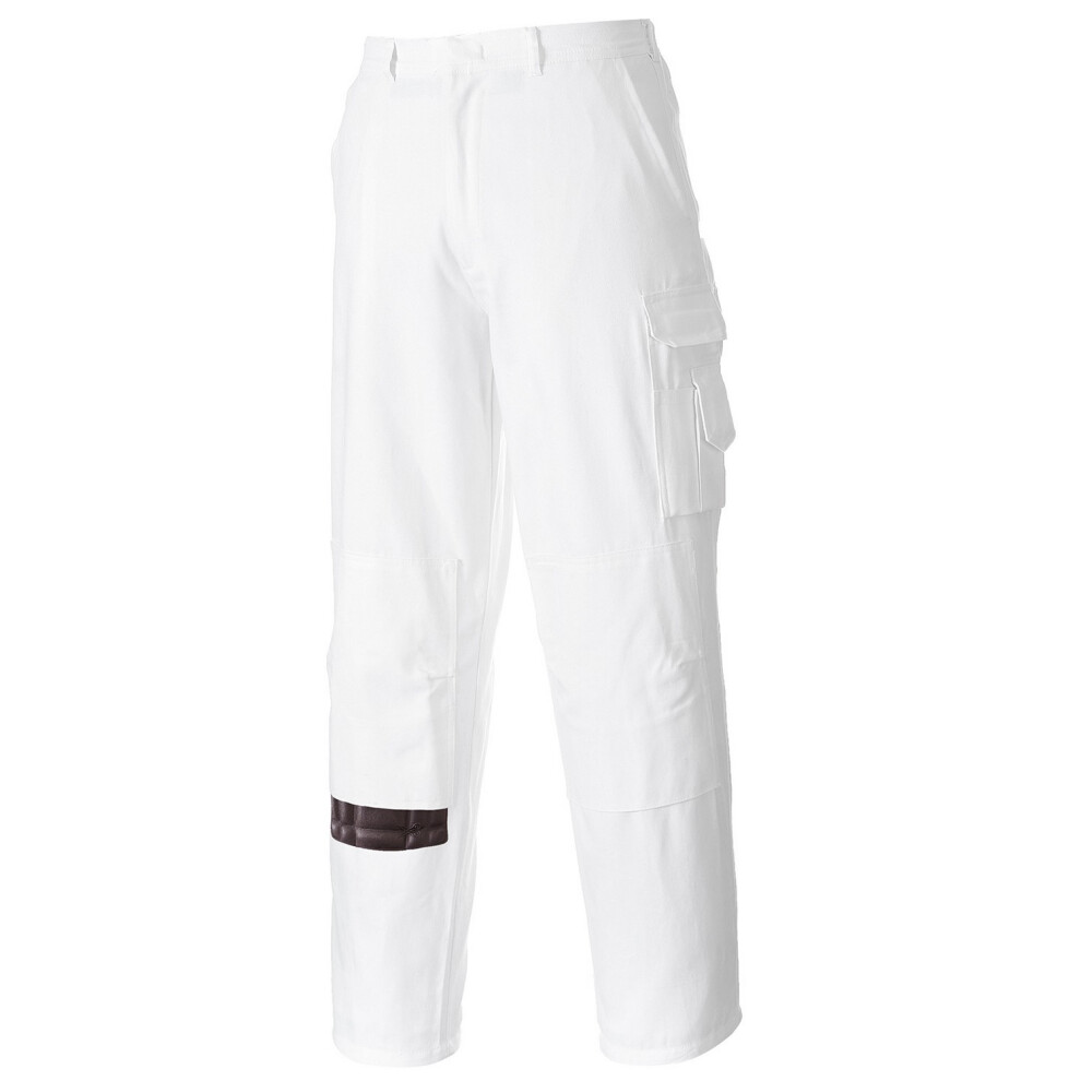 New Portwest Men's (L, ) Painting Work Trousers White